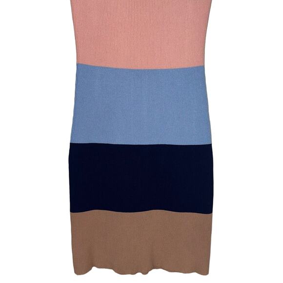 Storia Multi Color Striped Ribbed Bodycon Mini Dress Size Small - Picture 7 of 14